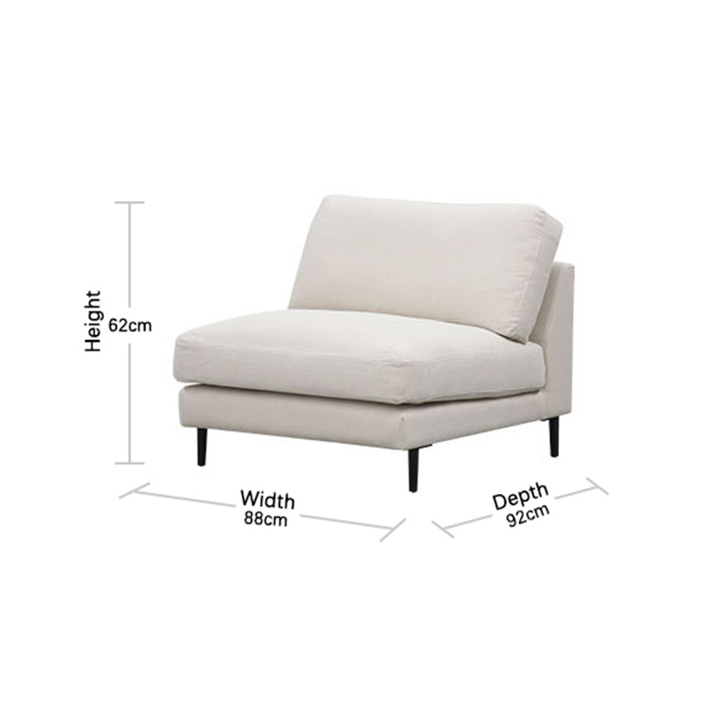 Easton Modular Sofa—1 Seat Armless Sizes
