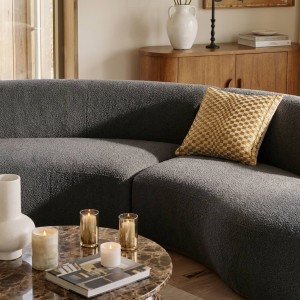 Aline Serpentine Curved Modular Sofa | High-End Bouclé Modular Sofa | Luxury Hotel Lobby Sofa-1