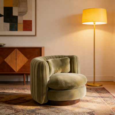 mid-century-modern-living-room- accent-chair